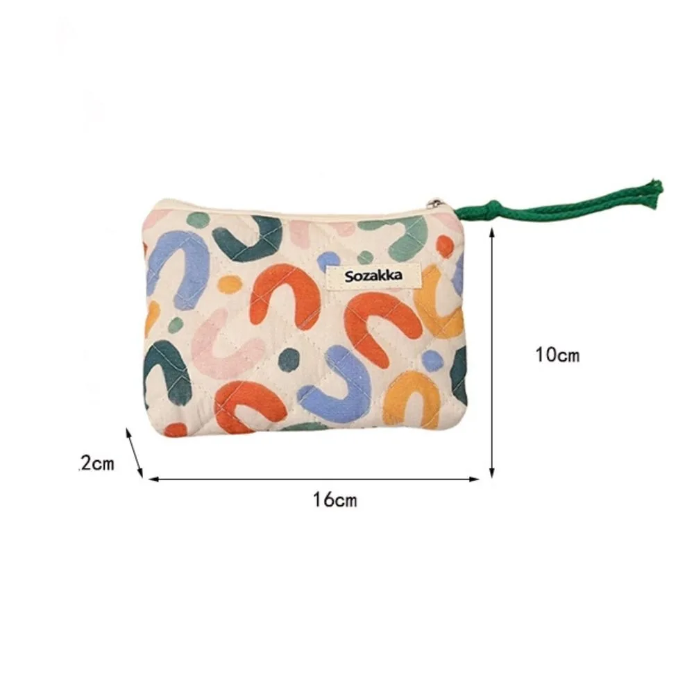 Flower Pattern Coin Purses Cotton Coin Wallet Lady Girls Earphone Key Money Storage Bag Zipper Pouch