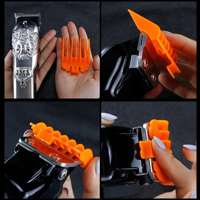 8/10Pcs Colorful Plastic Men Hair Clipper Limit Comb Salon Barber Cutting Guide Replacement Attachment Hair Trimmer Styling Tool