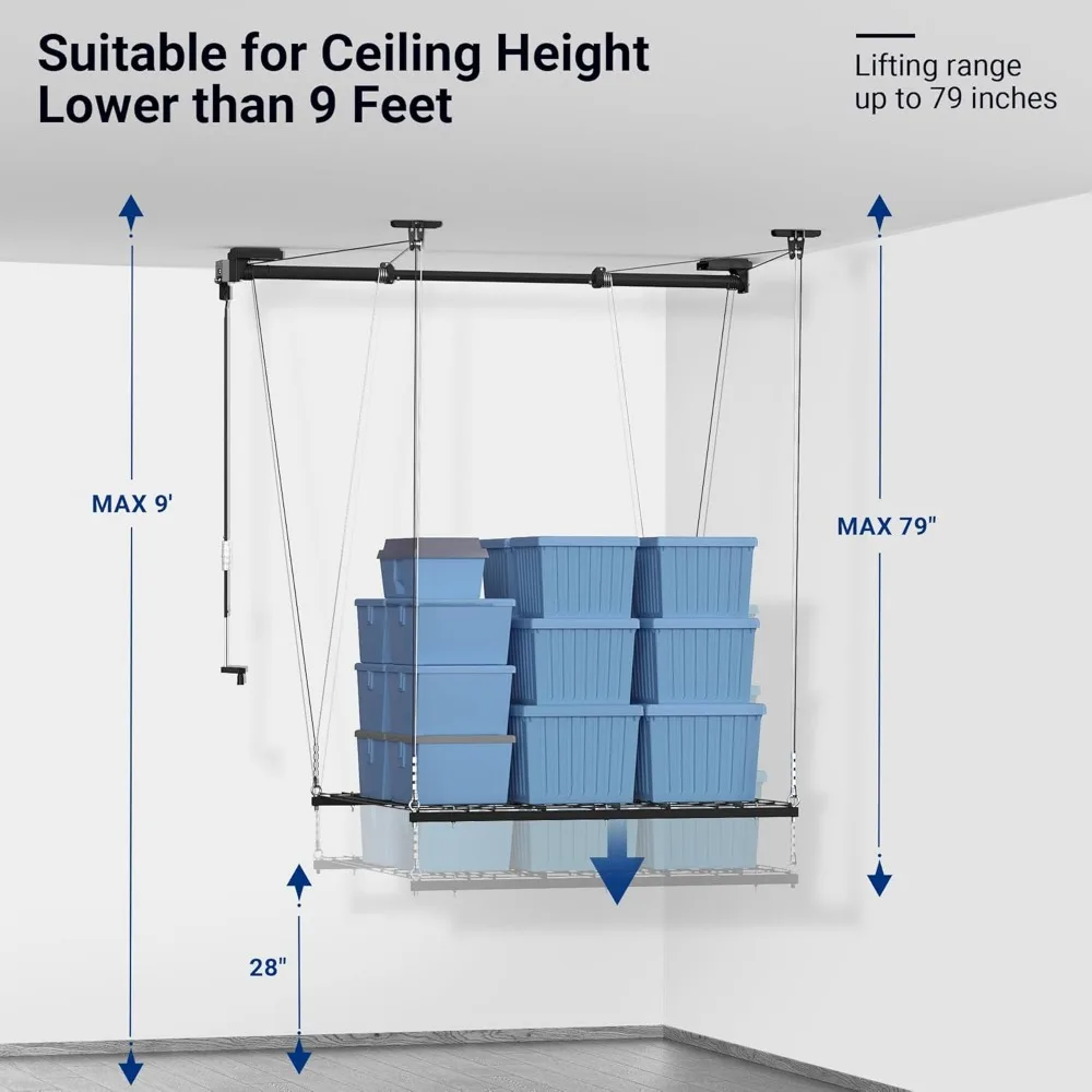 Overhead Garage Lifting Storage Rack 4