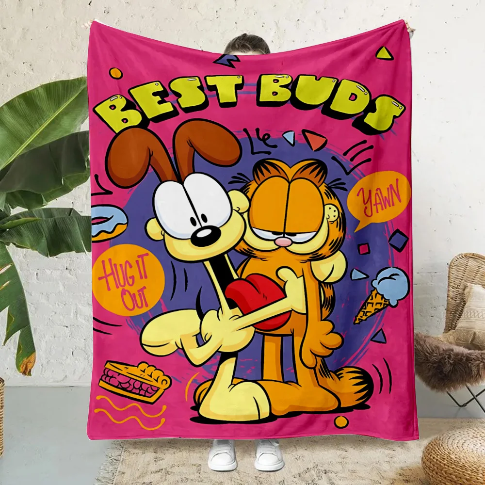 Hot Anime Cartoon Garfields Printed Blanket Picnic Blankets Warm Blanket Soft and Comfortable Blanket Home Travel Birthday Gift 2