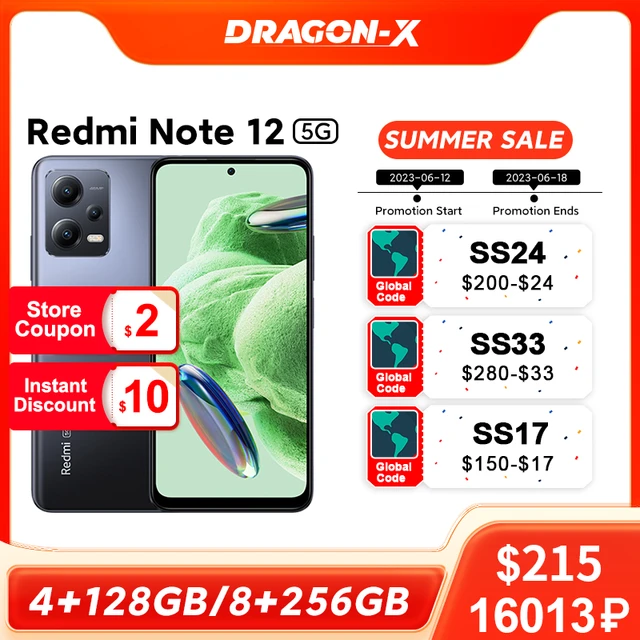 Global Version Xiaomi Redmi Note 12 5G NFC Snapdragon 4 Gen 1 Octa Core  6.67 AMOLED DotDisplay 33W Fast Charging - AliExpress