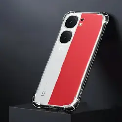 Clear Soft Airbag Phone Case with 360° Protection and Armor Coque Design for Vivo iQOO Neo9 (Clear)