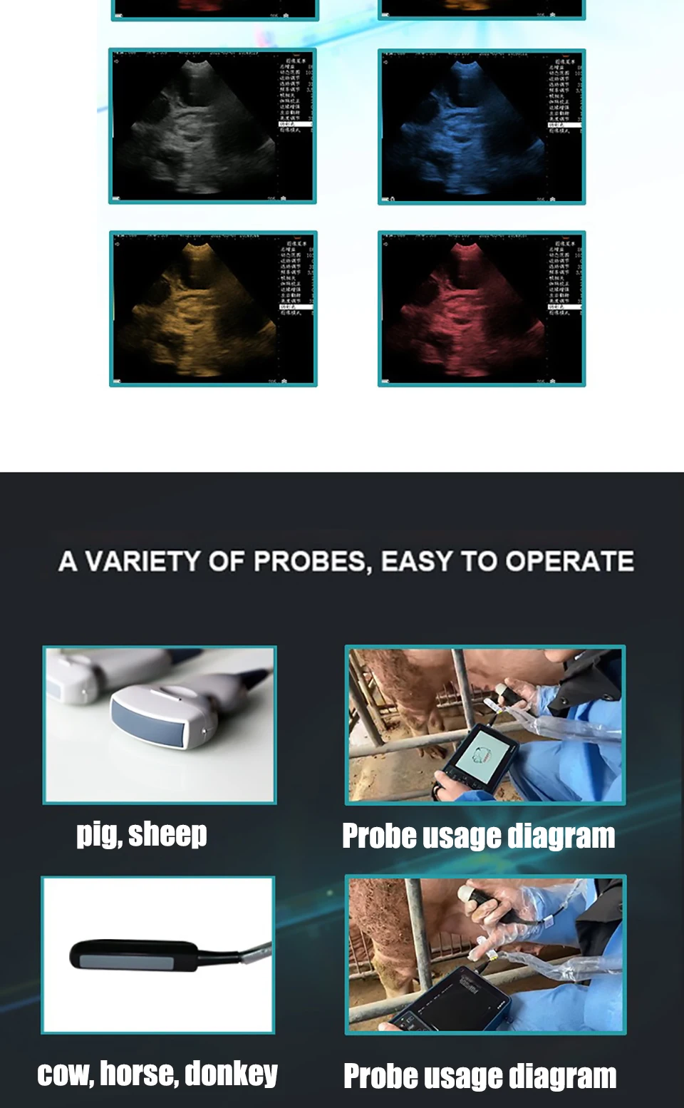 Portable Veterinary Ultrasound Scanner, Vet Pregnancy Check Handheld Ultra Machi
