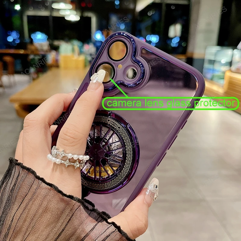 Clear Silicone Case with Spinning-Top Stand Cover