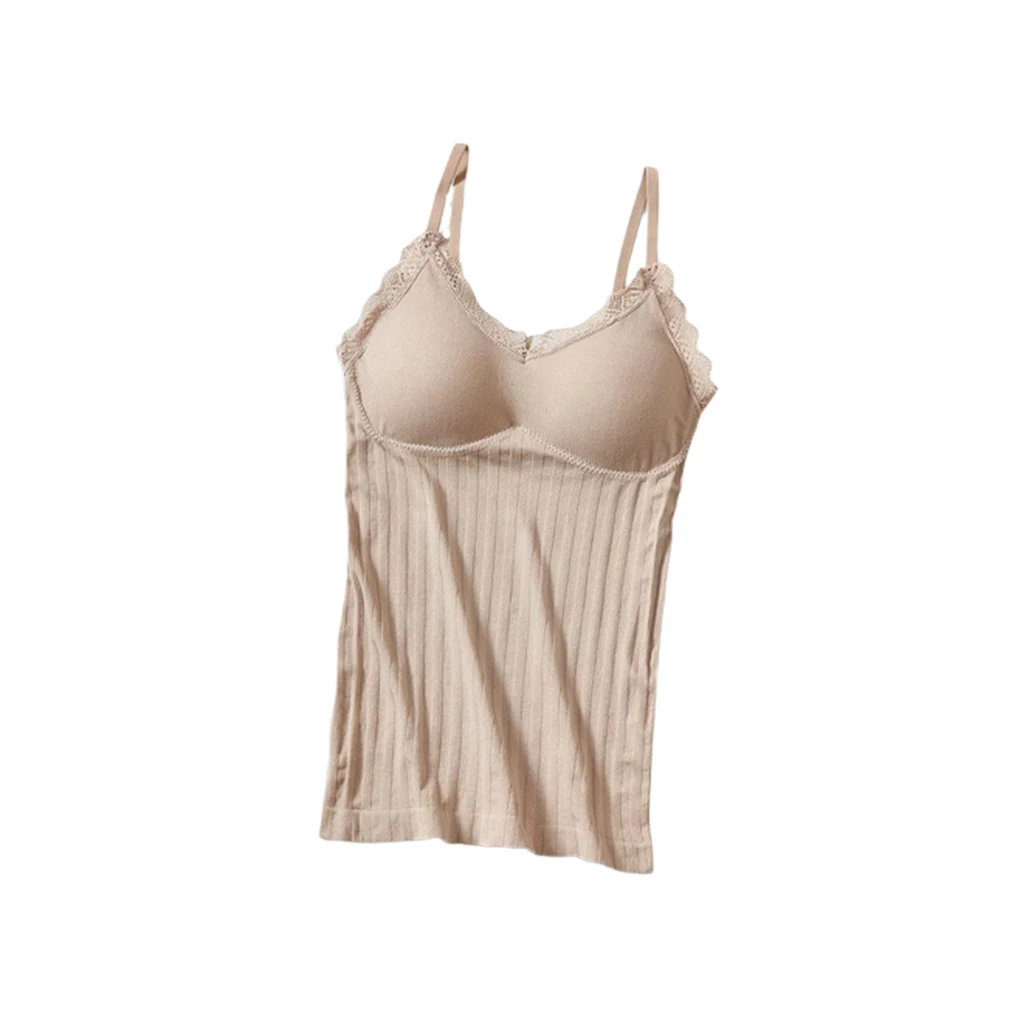 Women Thermal Underwear Lace Tank Tops Breathable Female Vest Bra Padded Camisole Adjustable Strap Sleepwear Nightwear Women Thermal Underwear Lace Tank Tops Breathable Female Vest Bra Padded Camisole Adjustable Strap Sleepwear Nightwear