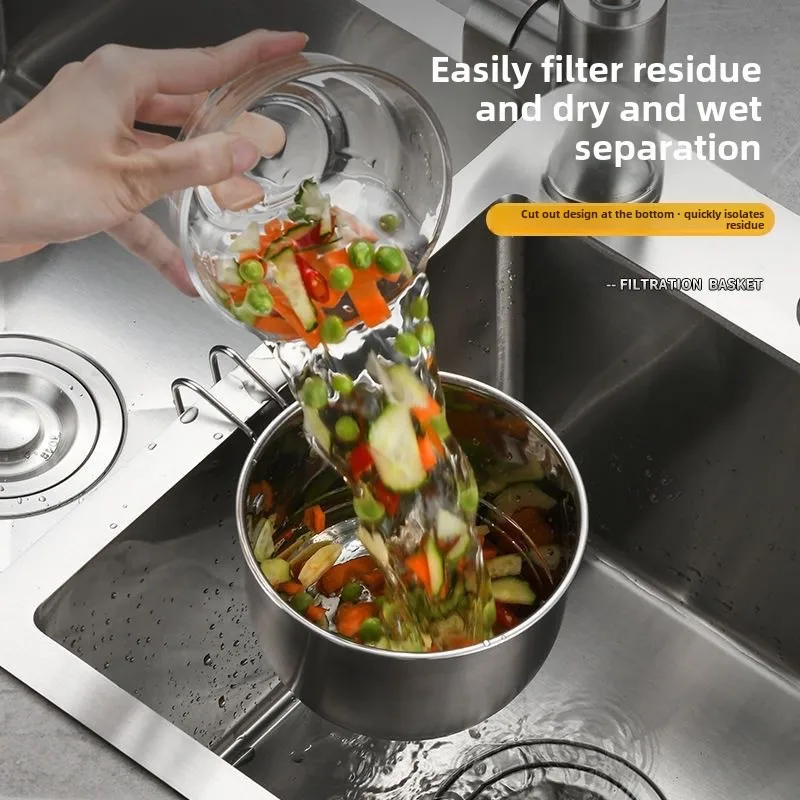 Stainless Steel Hanging Drain Basket Sink Garbage Filter Screen Storage Rack Kitchen for Pouring Leftovers and Preventing