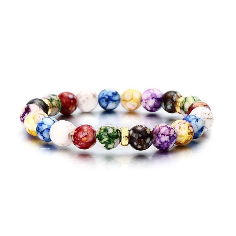 7 Chakras Reiki Healing Stone Bracelet Yoga Balance Energy Volcanic Stones Beads DIY Handmade Jewelry Beaded Bracelets Pulsera