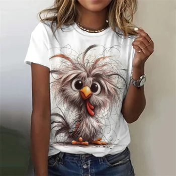 3D Printed Rabbit T Shirt For Women Cute Animal Pattern Short Sleeves Summer Casual Fashion Street O-Neck Tees Oversize T-Shirts 1