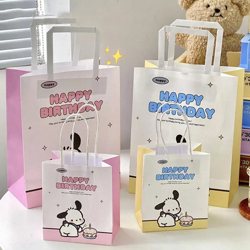 

Ins Sanrio Pachacco Gift Bag Birthday Gift Paper Bag Portable Kraft Paper Bag Durable Square Kawaii Cartoon Shopping Bag