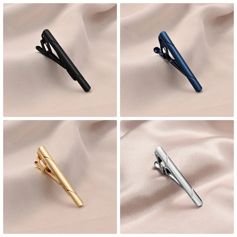 Tie Clip Set 7/8/10 PCS With Gift Box Wedding Guests Gifts Metal Man Shirt Cufflinks Men's Gift For Husband Luxury Jewelry
