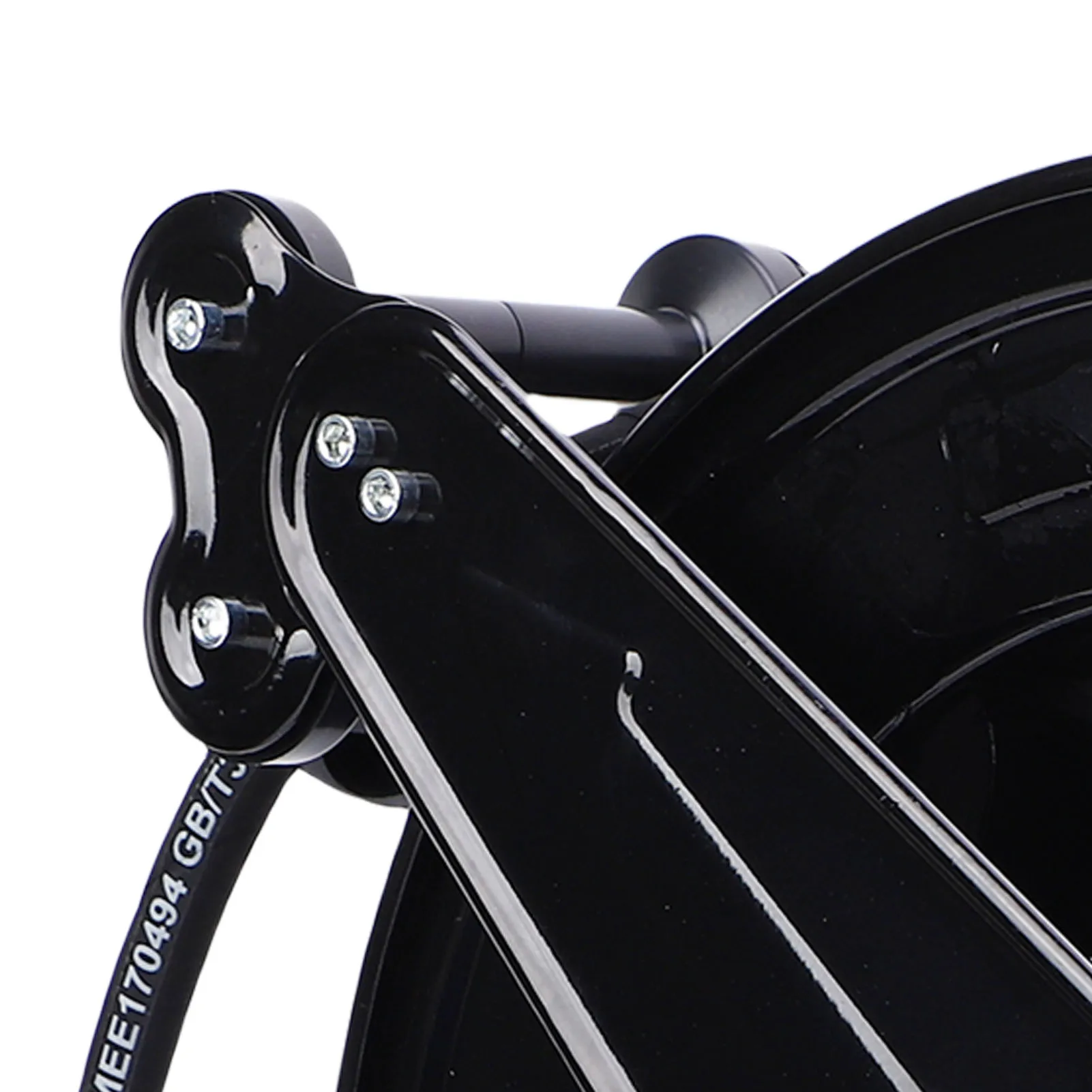 Pressure Washer Hose Reel 2 Arm 3/8inx49.21ft Retractable Auto Rewind Heavy Duty Steel with 49.21ft Hose 4.9ft Wire 4000PSI for