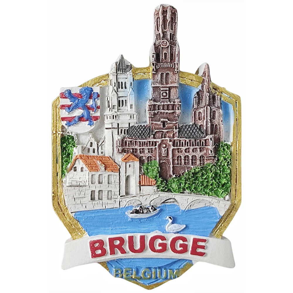 3D Bruges Belgium Fridge Magnet Gift Souvenir Resin Refrigerator Magnetic Sticker Collection Home Decoration