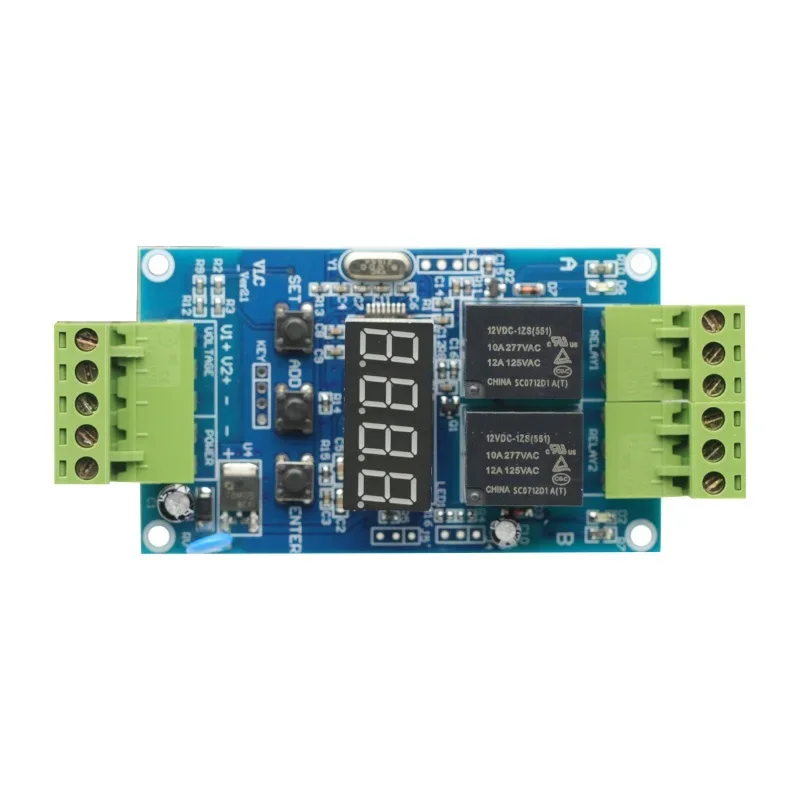 12V Dual Programmable Time Relay Module PLC Board Cycle Delay Timer 2