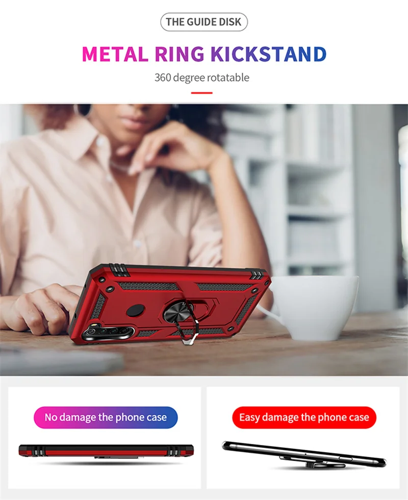 For Xiaomi Redmi Note 8T 7 8 Pro Case Luxury Armor Shockproof Phone Case For Redmi 7 8 7A 8A Car Magnetic Ring Holder Back Cover S89bd9d9522734b13857d8b14218857705