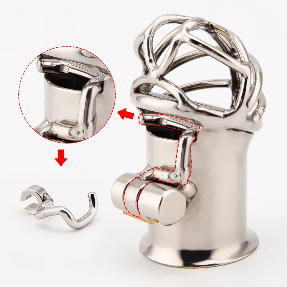 

Stainless Steel PA Penis Puncture Chastity Device Male Cock Cage Penis Bondage Piercing Locking Chastity Belt Sex Toys For Men