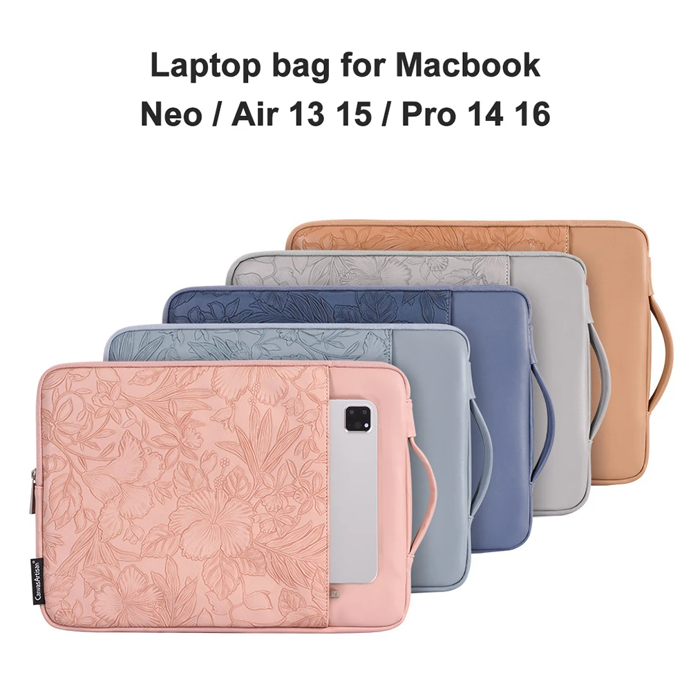 Waterproof PU Leather Laptop & Tablet Sleeve with Extendable Handle (13-16 inch)