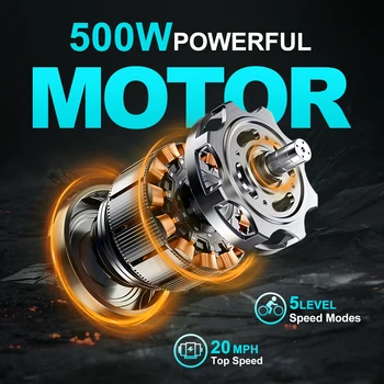 500W engine adult folding electric bicycle, 20 inch tires 48v7.8ah, 20 miles/hour 43 miles range, folding mini city riding elect 6