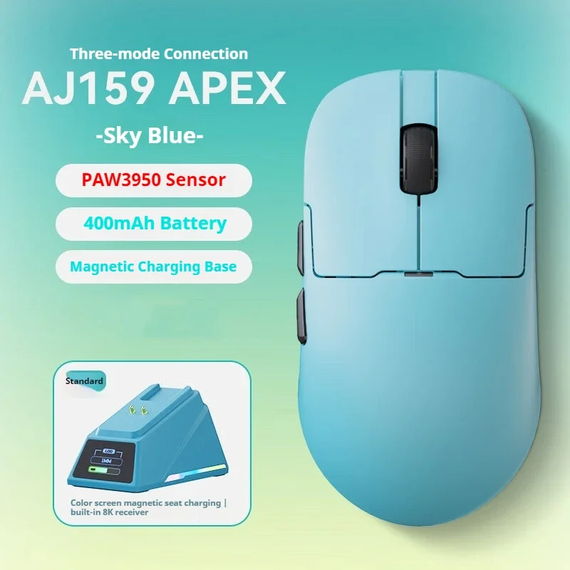 Ajazz-Bluetoothワイヤレスゲーミングマウス,充電ドック,軽量,人間工学 