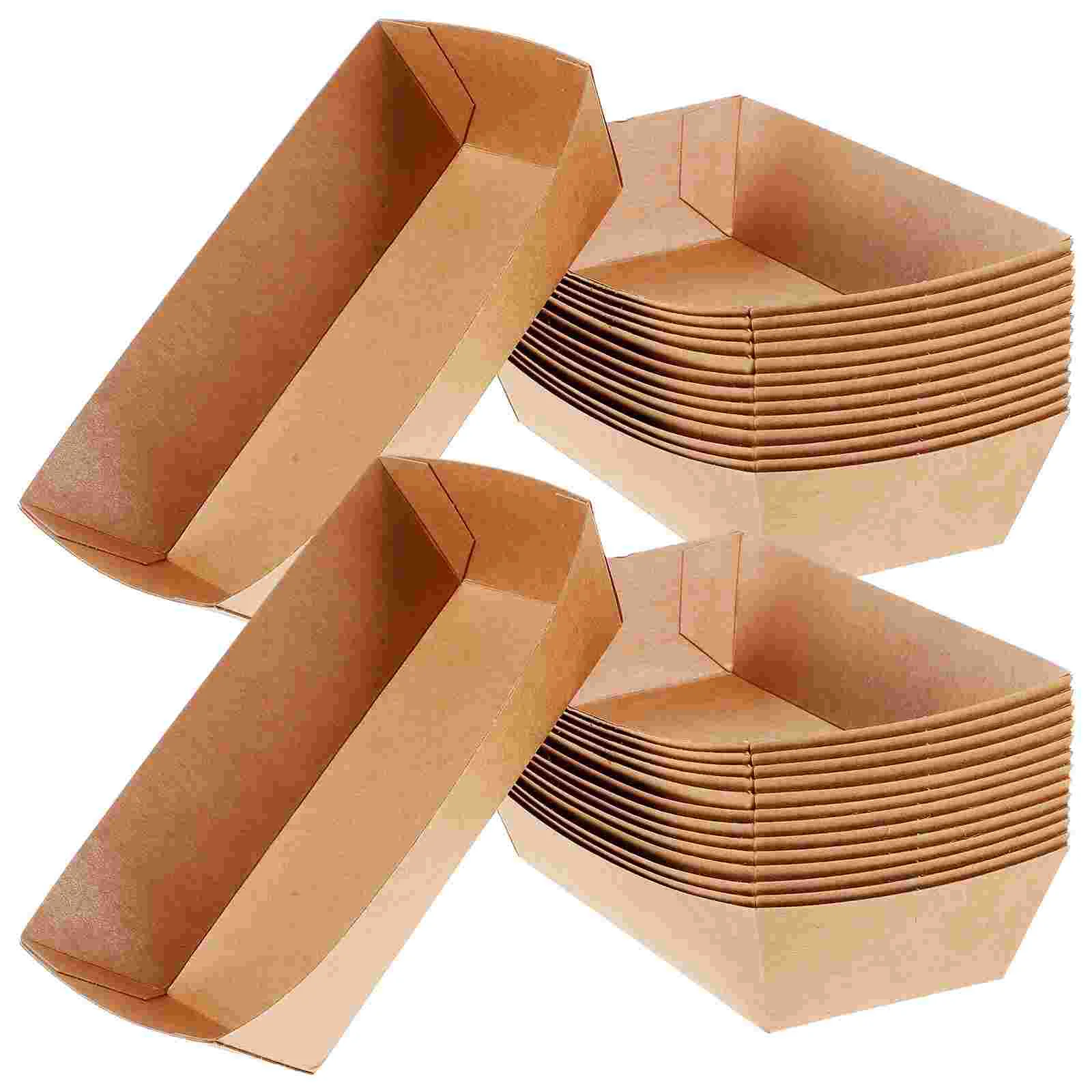 

100pcs Food Boats Disposable Trays Appetizer Plates Snack Serving Trays Party Plates