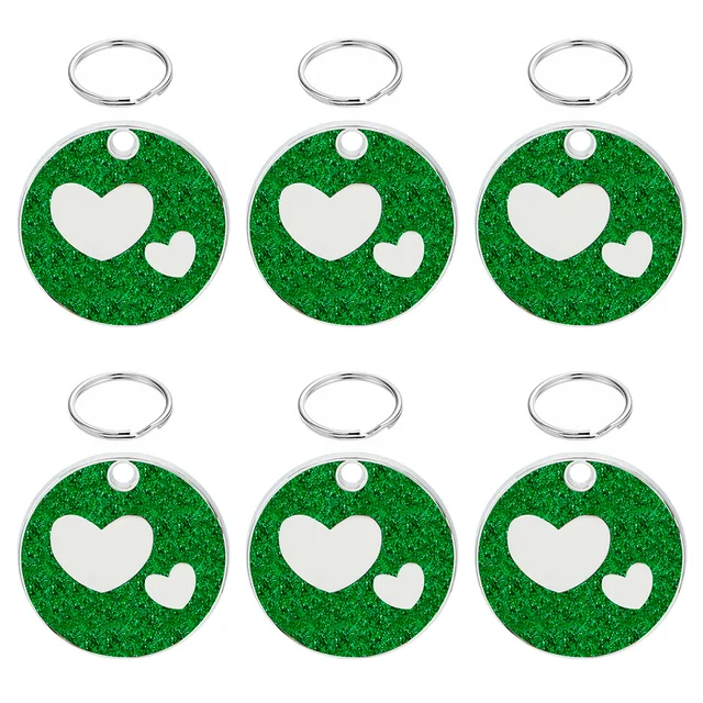 20PCS Round Dog ID Tag Anti-lost Shiny Pet Round Nameplate With Engraving  Address Collar Puppy Accessories Metal Plate Animal
