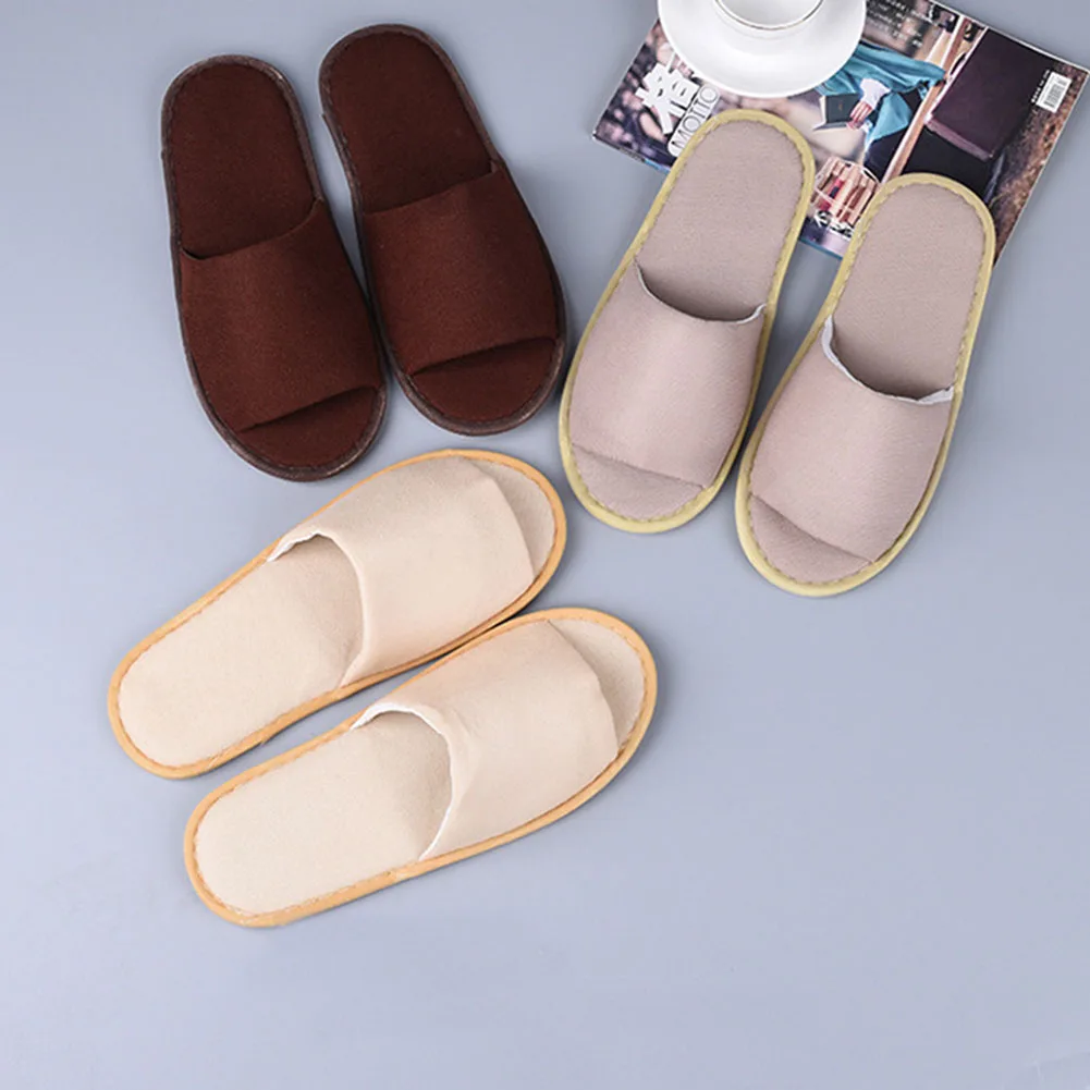 

Women Solid Color Towel Cloth Slippers Soft Disposable Home Hospitality Slippers Party Gifts For Wedding Guests Slippers