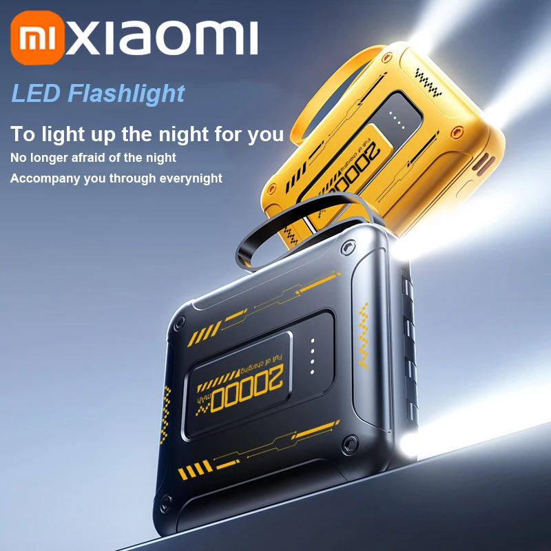 Portable battery charger Xiaomi 50000mAh mini compact powerBank QC3.0 PD20W super fast charging 4in1 built-in cable high capacity IPhone