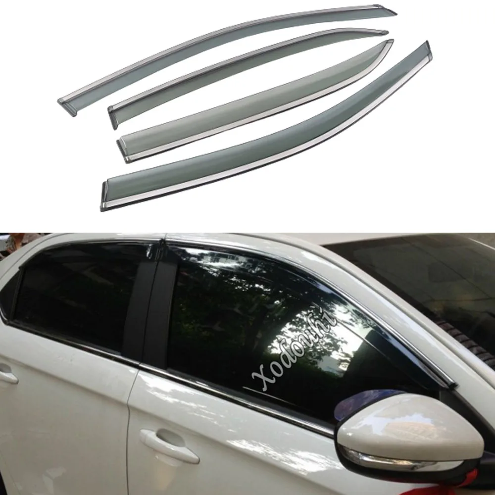 

4 шт., пластиковые ветрозащитные стекла для Peugeot 301, 2014, 2016, 2017, 2018, 2019