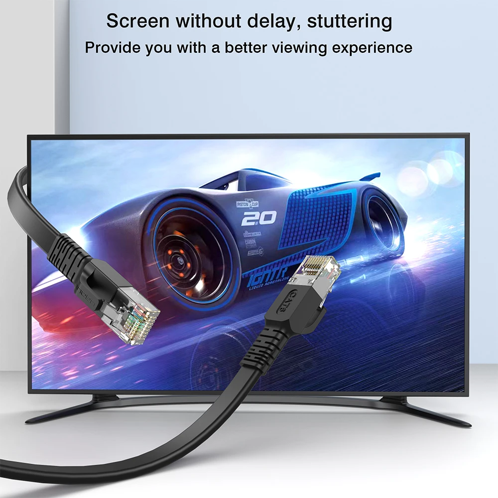 High-Speed CAT 6 Flat Ethernet Cable - Gigabit LAN Network Patch Cord