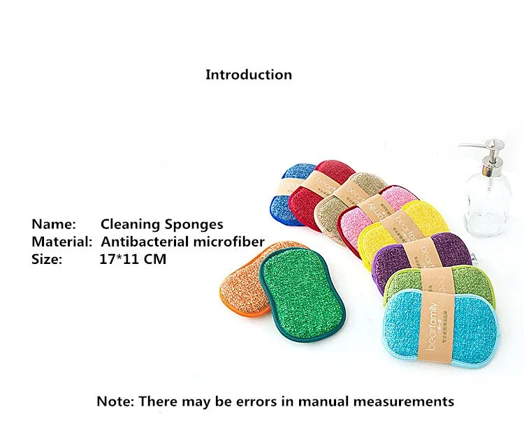 5PCS Scrub Sponges for Dishes Non-Scratch Microfiber Sponge Non