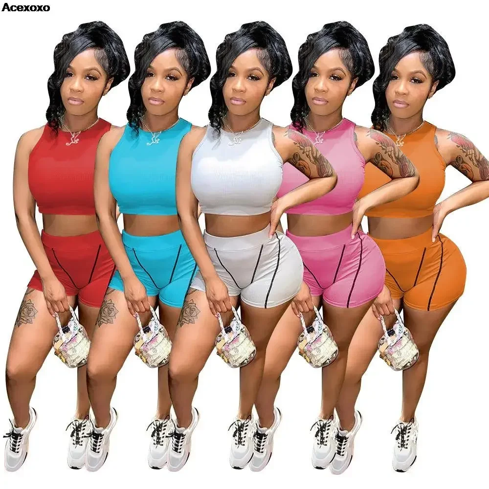 

Новинка лета 2023, женский модный повседневный спортивный жилет и шорты на шнуровке, комплект из двух предметов