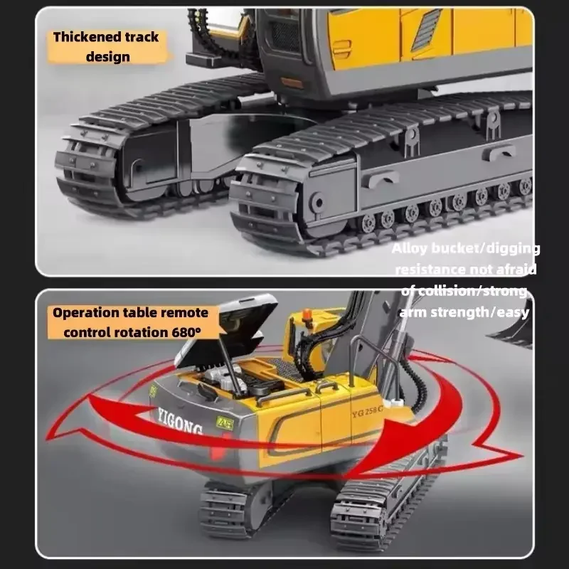 2.4G Remote Control Excavator Dump Truck RC Model Car Toy Professional Alloy Plastic Simulation Construction Vehicle For Kid rc cars rc trucks rc construction toy