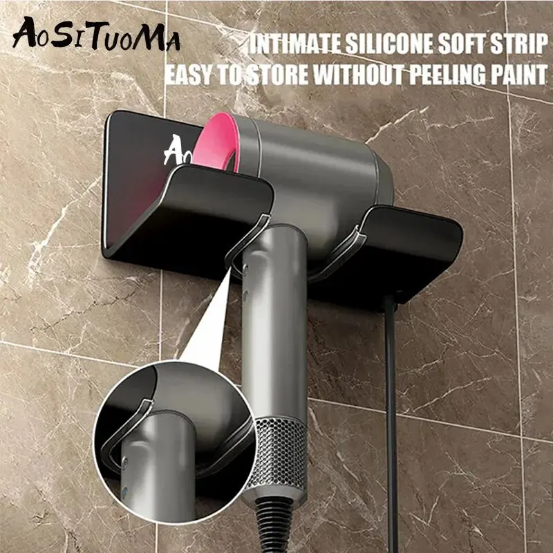 Wall Mounted Hair Dryer Holder For Dyson Hair Dryer Stand Bathroom Shelf  Shaver Straightener Storage Rack Bathroom Organizer - AliExpress