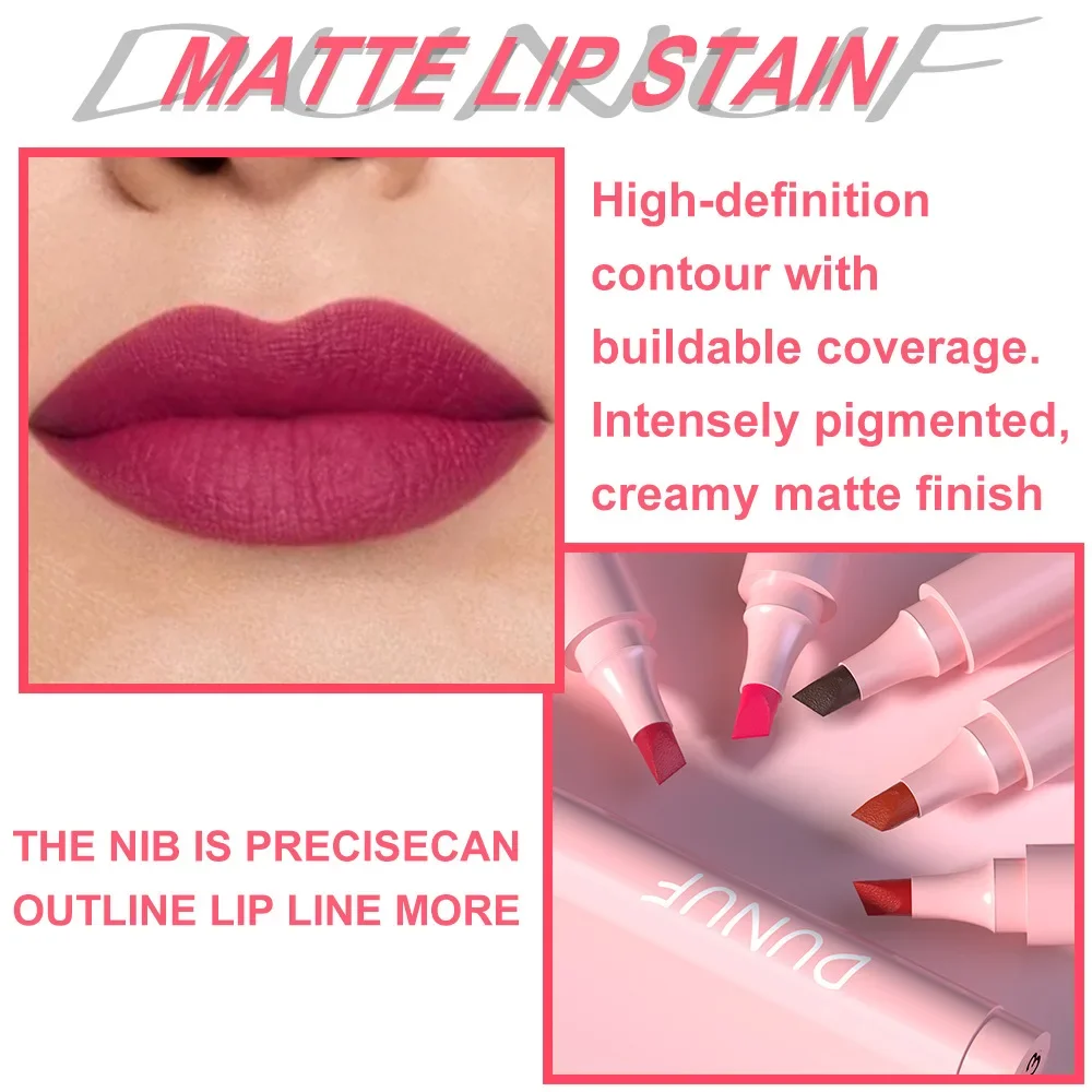 Description Picture 6 of item5 Colors Waterproof Nourishing Smooth Lipstick Pen Velvet Lipliner Lasting Not Fading Makeup Rose Red Lip Tint Lips Cosmetic