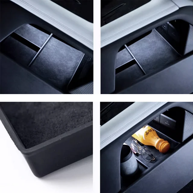 For XPeng Xiao Peng G6 2023 2024 Central Control Lower Storage Box Suede Storage Box Alcantara Interior Accessories 2