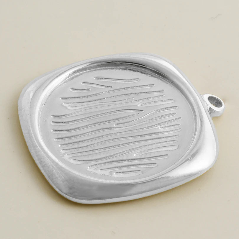 6 Stück kein Verblassen, oval, quadratisch, Herz-Charm, leeres Tablett, Basisfassungen, DIY-Schmuckherstellung, Zubehör, Edelstahl-Anhänger-Charm, Bulk – Detail 9