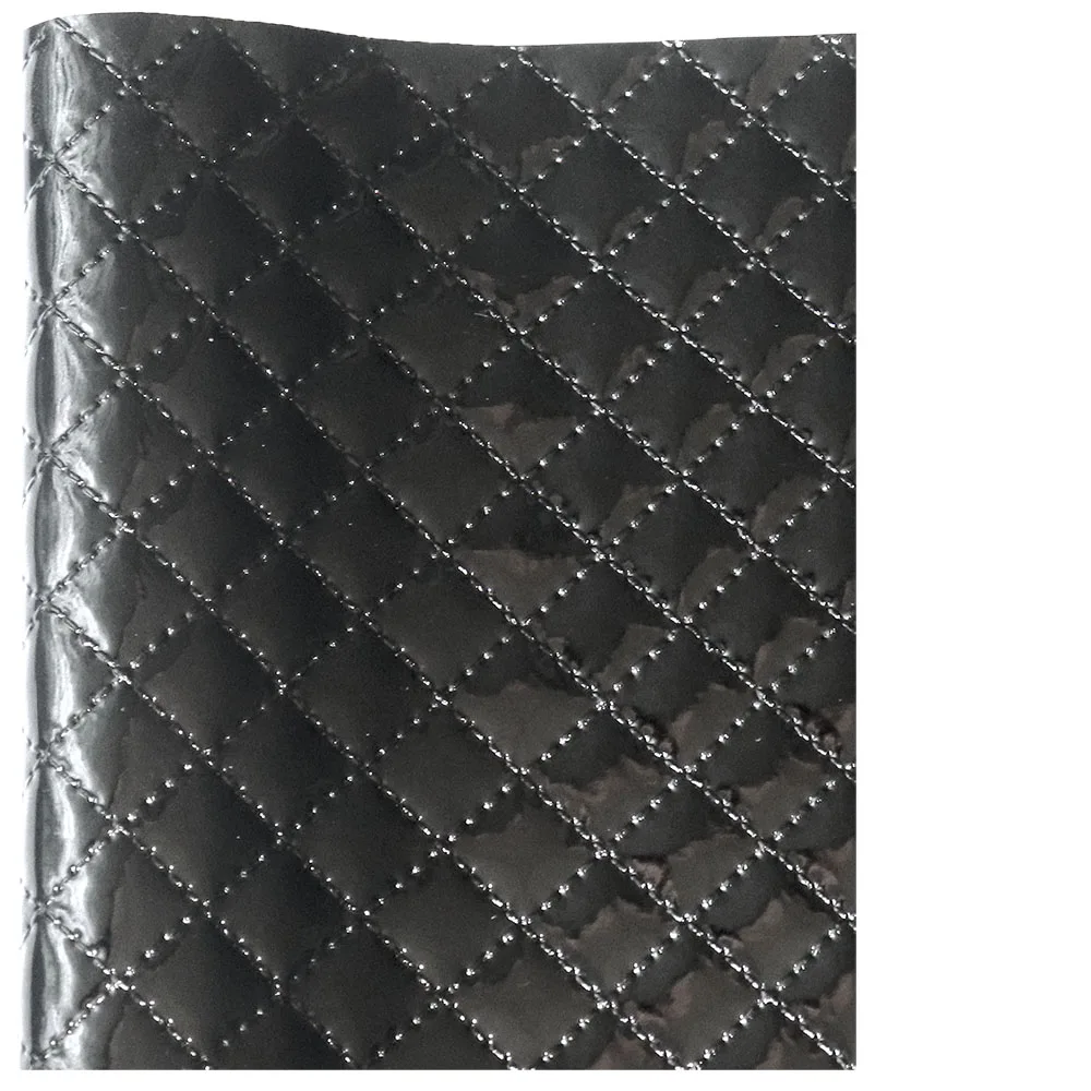 Description Picture 5 of item30cmx132cm Black Litchi Weave Diamond Textured Smooth Soft Faux Synthetic Leather Fabric For Wedding Decoration DIY Craft MH001
