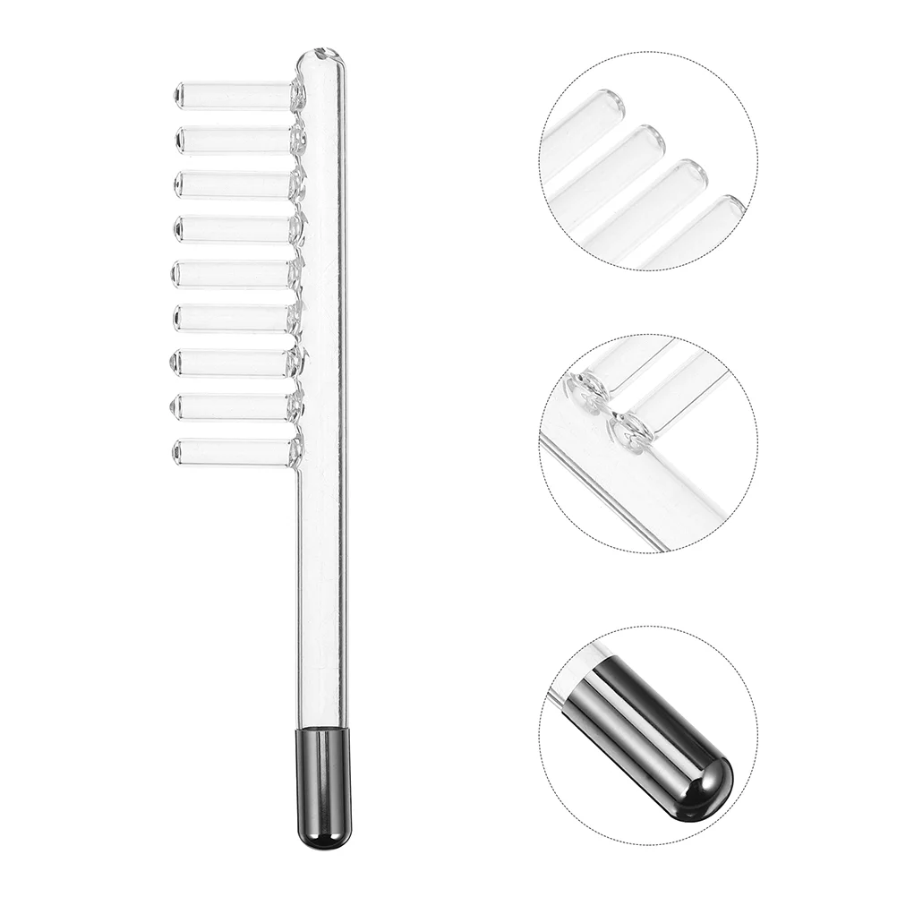 Electrotherapy Instrument Accessories High Frequency Wand Machine Facial Comb Tube Electrode Radio Glass Hair Replacement Parts 5