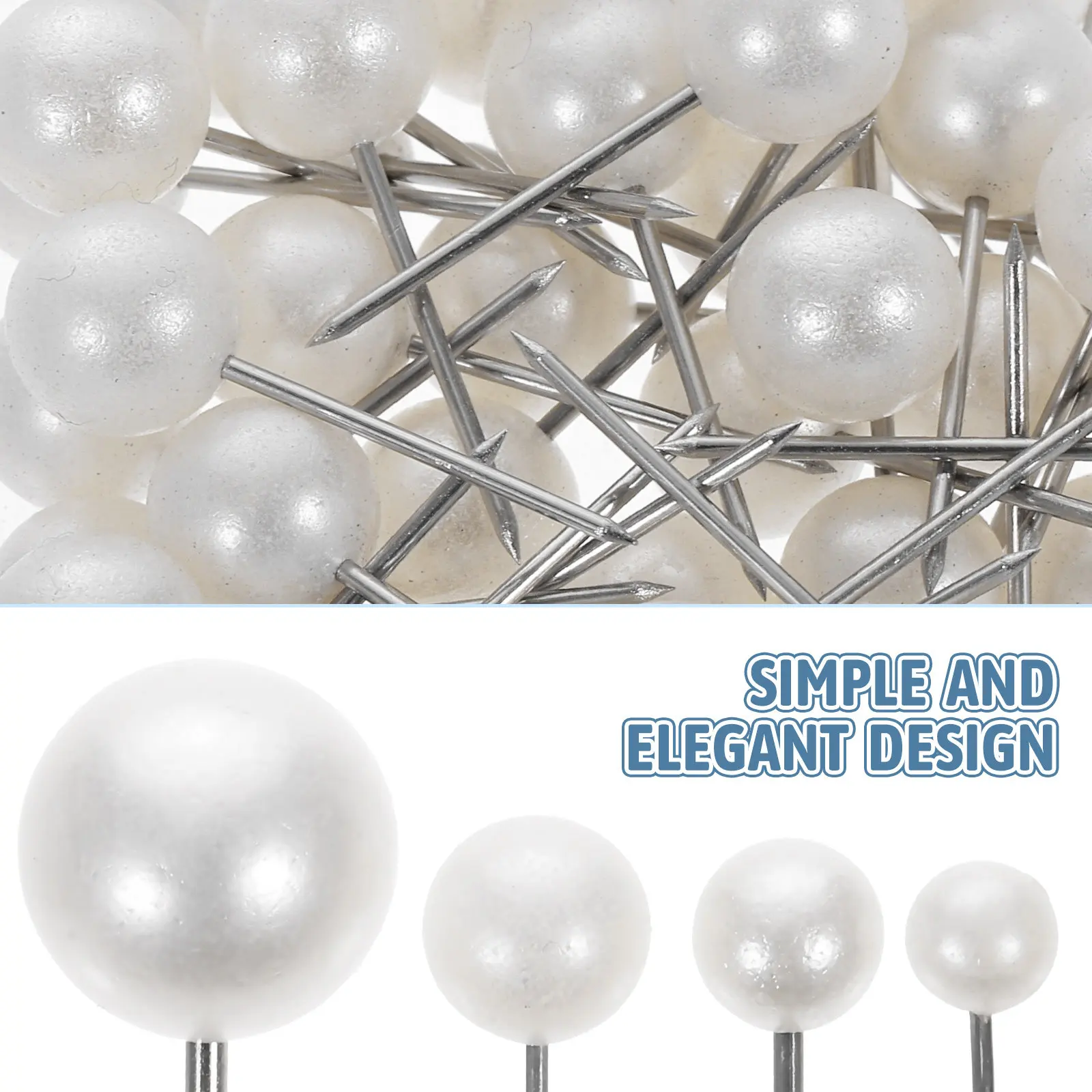 200개입 섬세한 볼 헤드 스트레이트 핀 공지판 핀 공예 제작 DIY 쥬얼리 드레스메이킹 패브릭 보드 사무용 가정용