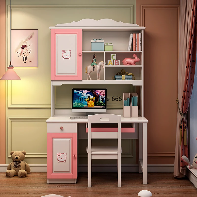 Solid wood children's desk painting and calligraphy learning right angle computer desk