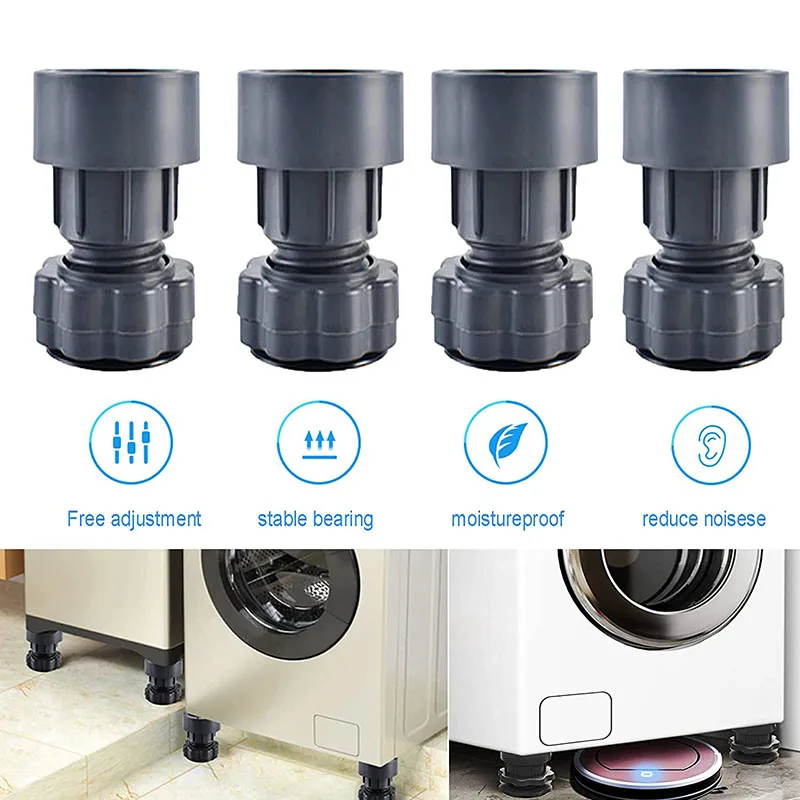 4Pcs Adjustable Height Washing Machine Foot Pads Fixed NonSlip Pad
