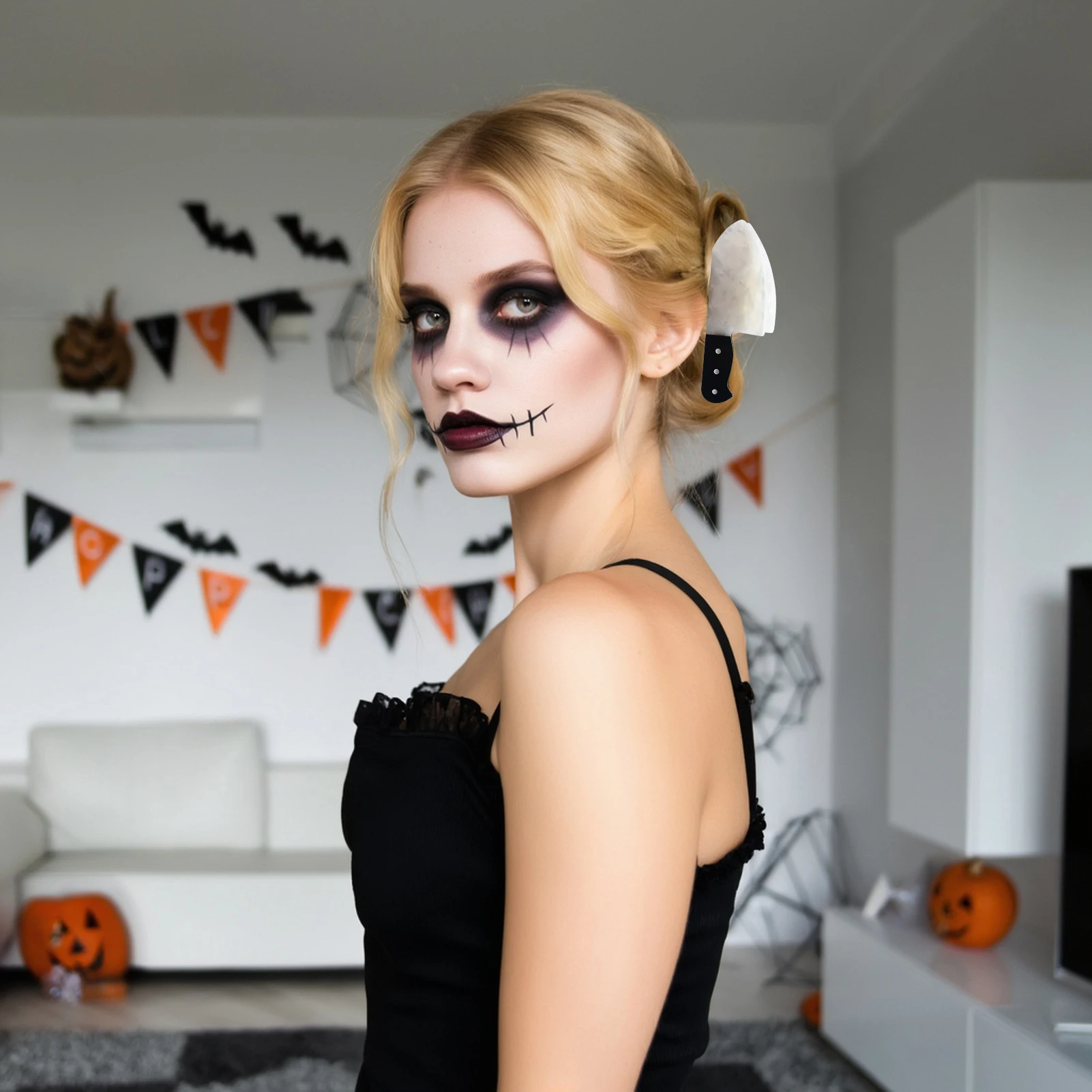 Punk Stil Halloween Haar Klaue Clip Simulierte Gefälschte Messer Haar Clip Gothic Haar Zubehör Für Frauen Mädchen Party Kostüm – Detail 2