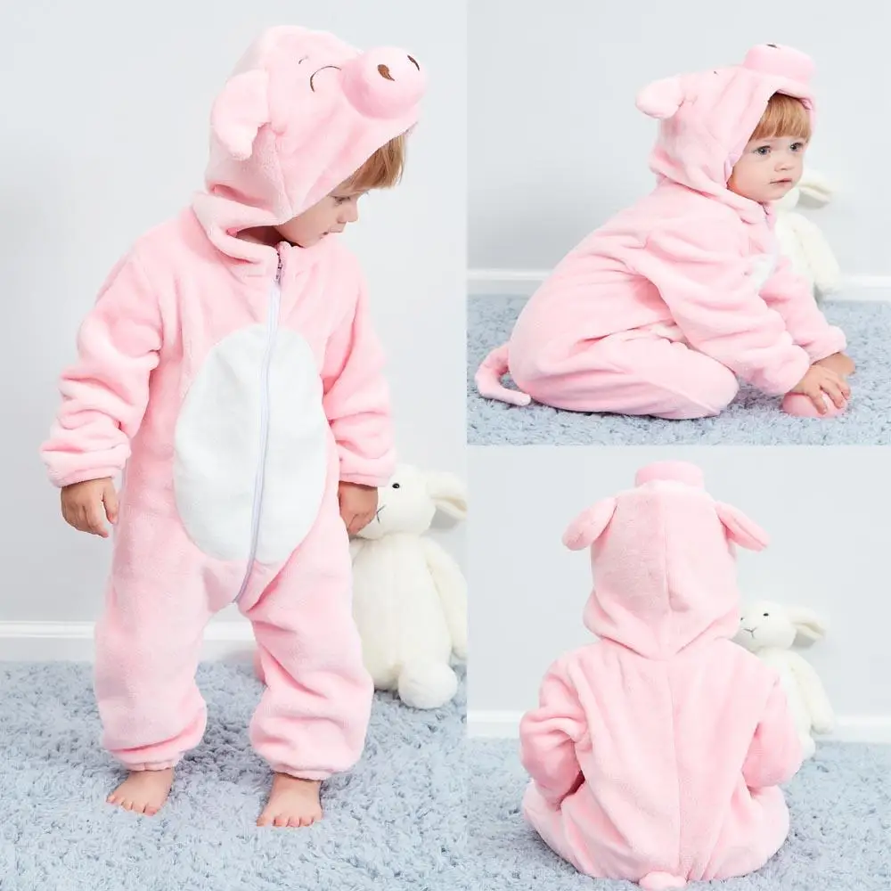 Children's Kigurumi Flannel Pajamas Unicorn Panda Dinosaur Onesies