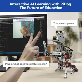 AI Robot Dog Kit for Raspberry Pi with Voice, Video Recognition, App Control, Python Programming 3