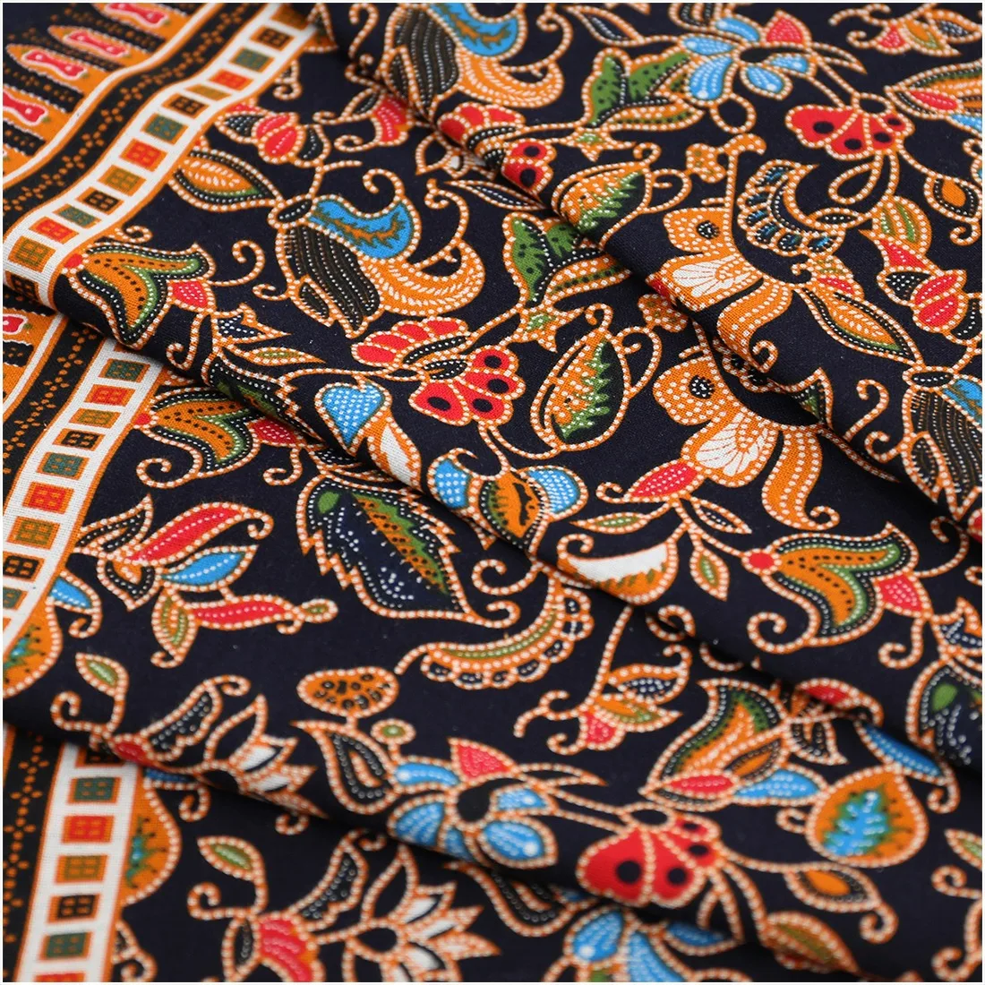 Ethnic style cotton linen printed fabric 145x50cm for handmade DIY clothing tablecloth decoration