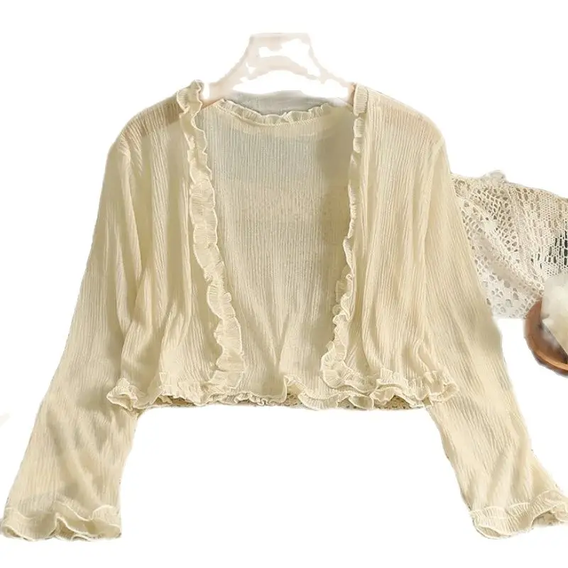 

Apricot White Bolero Women Cardigan Slim Ladies Top Cover Up Long Sleeve Wedding Jacket Bridal Shawl Crop Top Formal Dress Coat