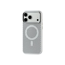 Heat Dissipation Mesh Cooling Breathable Armor Case Cover - iPhone 12 Pro Max (Silver)