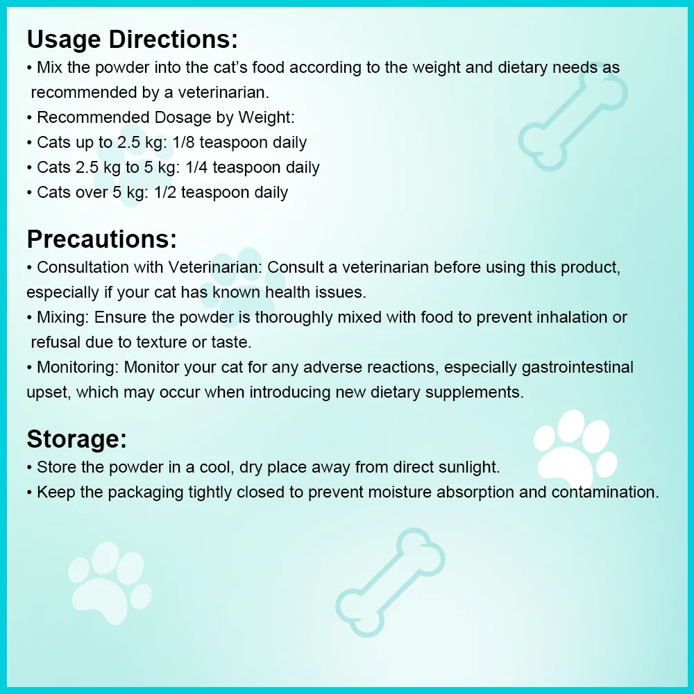 Cat Digestive Powder Natural Digestive Health Support for Cats Improve Gut Health and Digestion