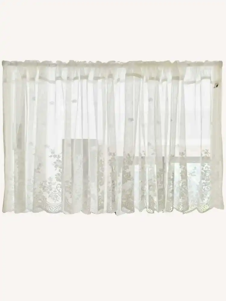 

Zhen Sha Curtain White Lace Pastoral American Half Curtain Small Curtain Floating Curtain