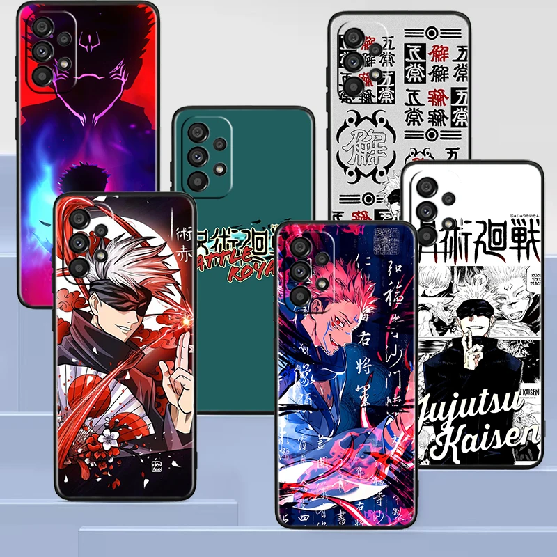 

Jujutsu Kaisen Anime Cartoon Black Phone Case For Samsung A73 A72 A71 A54 A53 A52 A51 A33 A32 A23 A22 A21S A13 A04 A03 5G