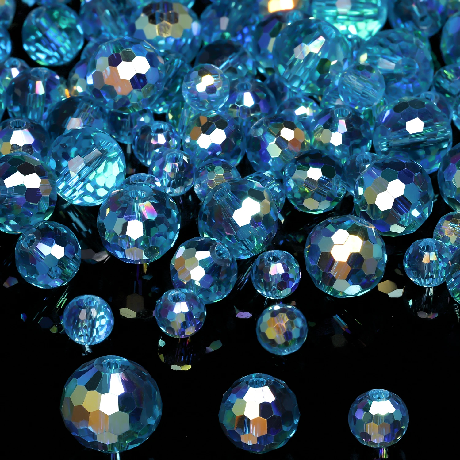 30–50 Stück lebendige österreichische Kristallglasperlen, 6–10 mm, facettierte runde lose Distanzperlen für Schmuckherstellung, DIY-Perlenzubehör – Detail 8